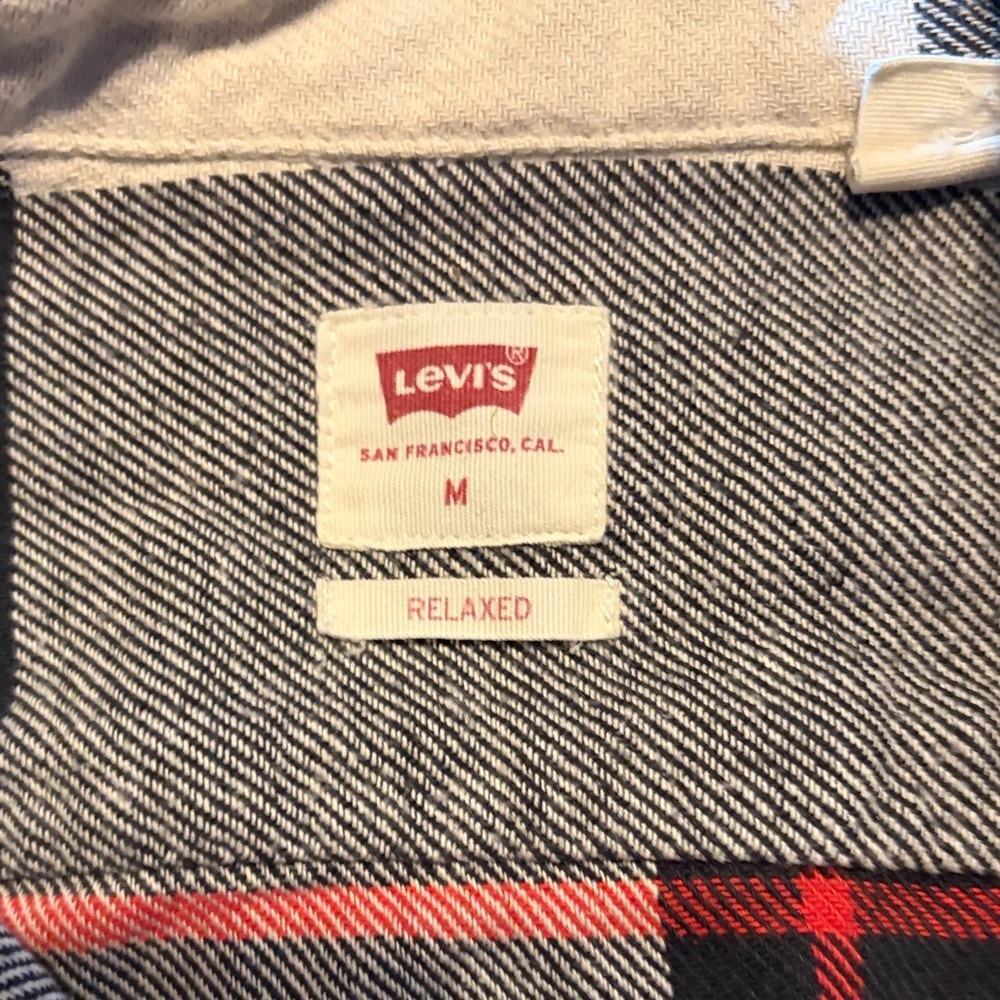 Levi's Plaid Shirt - Black, Gray, Red - Picture 2 of 3